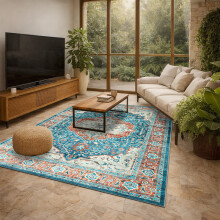 (160x230cm (Large Area Rug), Regal) Persian Cashmere Rug Traditional Vintage Style Carpet-Non Slip Area Rug for Living Room Bedroom UK