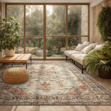 (240x320cm (Grand Rug), Timeless) Persian Cashmere Rug Traditional Vintage Style Carpet-Non Slip Area Rug for Living Room Bedroom UK