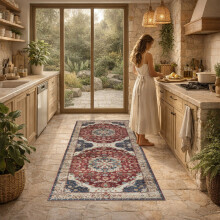 (80x150cm (Runner Rug), Whisper) Persian Cashmere Rug Traditional Vintage Style Carpet-Non Slip Area Rug for Living Room Bedroom UK