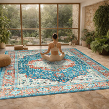(240x320cm (Grand Rug), Regal) Persian Cashmere Rug Traditional Vintage Style Carpet-Non Slip Area Rug for Living Room Bedroom UK