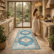 (80x150cm (Runner Rug), Regal) Persian Cashmere Rug Traditional Vintage Style Carpet-Non Slip Area Rug for Living Room Bedroom UK