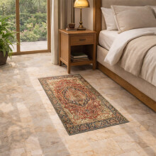 (40x60cm (Accent Mat), Majestic) Persian Cashmere Rug Traditional Vintage Style Carpet-Non Slip Area Rug for Living Room Bedroom UK