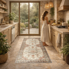 (80x150cm (Runner Rug), Timeless) Persian Cashmere Rug Traditional Vintage Style Carpet-Non Slip Area Rug for Living Room Bedroom UK