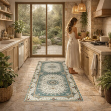 (80x150cm (Runner Rug), Willow) Persian Cashmere Rug Traditional Vintage Style Carpet-Non Slip Area Rug for Living Room Bedroom UK