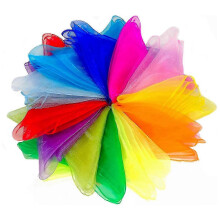 Chiffon-Schals, 12er-Packung, bunte quadratische Seidenschals, Tanzschals