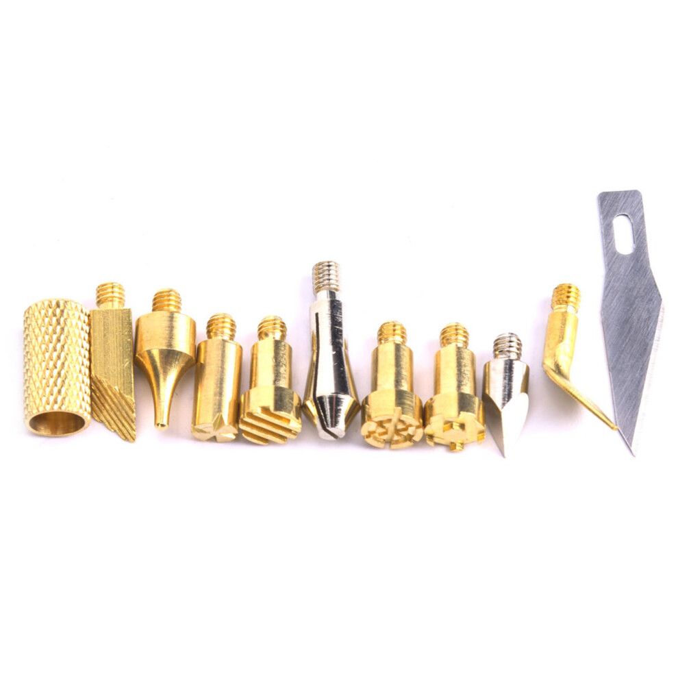 56Pcs Brass Wood Burning Pen Tip Set Pyrography 7661393805134