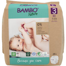 {AISLE A} Bambo Nature | Bambo Nature Eco-Nappy Size 3 - 28 Nappies | 1 x 784g