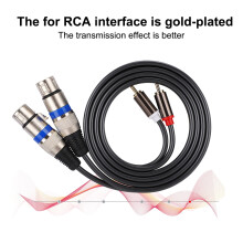 Black 1.5m Dual RCA Male to Dual XLR Female Cable