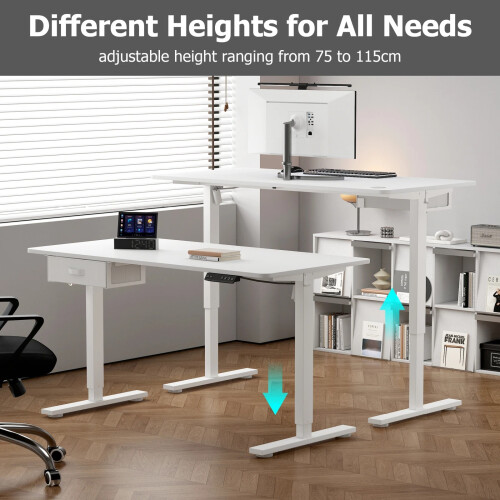 (140cm x 60cm) Electric Standing Desk With Drawer 2