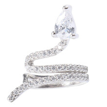 Compatible with No Piercing Silver Ear Jewelry Snake Rhinestone for Decoration 1Pcs