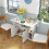 Mobile Folding Dining Table with Wheels Foldable Side Table with Door Cabinet Open Shelf for Kitchen 3
