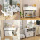 Mobile Folding Dining Table with Wheels Foldable Side Table with Door Cabinet Open Shelf for Kitchen 7