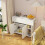 Mobile Folding Dining Table with Wheels Foldable Side Table with Door Cabinet Open Shelf for Kitchen 5