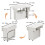 Mobile Folding Dining Table with Wheels Foldable Side Table with Door Cabinet Open Shelf for Kitchen 8