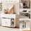 Mobile Folding Dining Table with Wheels Foldable Side Table with Door Cabinet Open Shelf for Kitchen 9