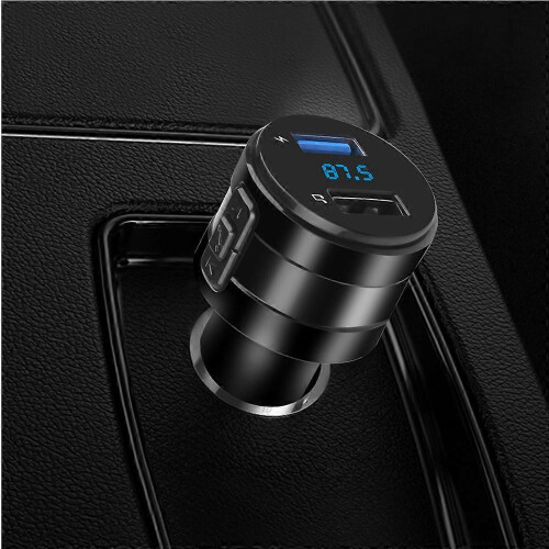 Συμβατό με πομπό FM Bluetooth 5.0 αυτοκινήτου, γρήγορο φορτιστή, ασύρματο δέκτη ήχ 2