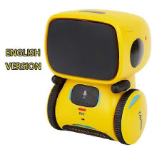 (Yellow) Interactive Smart Robot Toys, Intelligent Robot Toys For Kids, Children Girls & Boys Robotic Toys 3-9 Years Old, Voice Control & Touch Sense