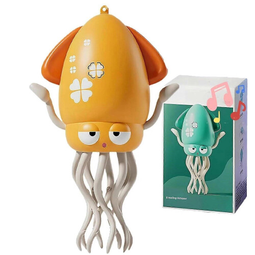 (Yellow) Electric Automatic Obstacle Avoidance Octopus, Interactive Auto-Dance Octopus