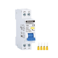 Compatible avec le disjoncteur différentiel RCBO TOB3L-32F 18 mm 16 A 1P N 6 kA, avec protection contre les surintensités et les fuites de