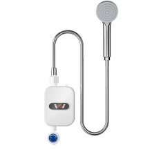 Compatibil cu încălzitor de apă instantaneu pentru duș, 220V, robinet de baie, încălzitor de apă caldă, 3500W, afișaj digital, ștecher UE