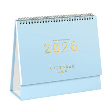 2026 Maandelijkse desktop bureaukalender Dagelijks-lichtblauw