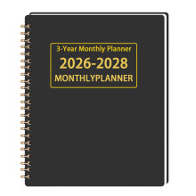 2026–2028 Tages-Monatsplaner, akademischer Planer-Ein Schwarzer