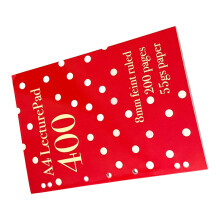 Mobile Friendly A4 Notebook Colorful Dot and Lined Pages-Red