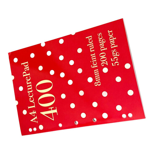 Mobile Friendly A4 Notebook Colorful Dot and Lined Pages-Red