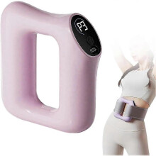 (Pink) Multifunctional Full-Body Fascia Ring, 8-Speed Massager Gun for Muscle Knot Recovery, Deep Tissue Massage for Body Waist Legs