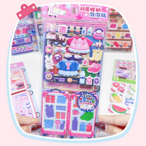 Set van 1 draagbare plastic dubbellaagse bubbelsticker-102 A 2