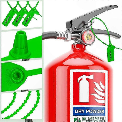 1000 Pack Green Security Seals Compatible with Fire Extinguishers Tamper-Proof Tags Plastic 2