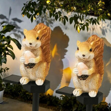 Lampe solaire écureuil et pignons de pin, jolie décoration de jardin en résine, lampadaire en forme d'animal, Lu