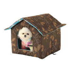 (M-40X38X35CM) Winter House with Self-Warming Pad for Cats, Dogs, and Rabbits: Weather-Proof Heat-Insulated Shelter Enclosure