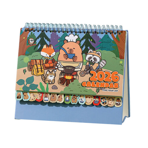 2026 Capibara thema bureaukalender Twin Wire Binding Kalender-C