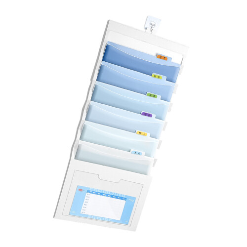 Opvouwbare wandgemonteerde documentorganizer, 6-gradiënt blauw