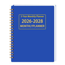 2026–2028 Twin Coil Binding Planner 01.2026–12.2028 für-4 blau