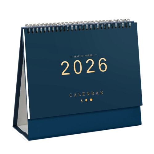 Bureaukalender, 2026 Mini Bureaukalender Planner-donkerblauw