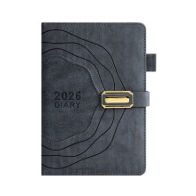 Professional 2026 Daily Planner 365 Pages PU Leather Cover-grey