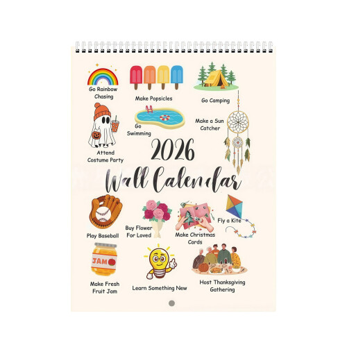 2026 Wandmontage Maandkalender Planner Grappige activiteit