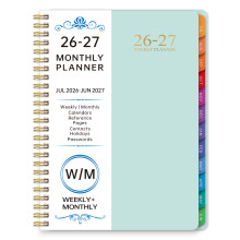 2026 Wekelijkse Planner Notebook Twin Coil Bindende-meer blauw