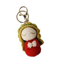 Porte-clés Figurine Maria tissé à la main, avec pinces à homard