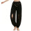 Belly Dance Lantern Pants with Coins Split Harems Pants-Black 1