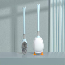 (Blue) Toilet Brush For Bathroom With Holder Set, Diving Duck Silicone Toilet Cleaner Brush For Bathroom Toilet