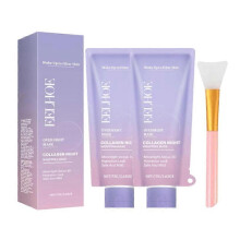 (2PCS) 1-5x Collagen Mask, Collagen Mask for the Face, Peel Off Collagen Mask for the Night, Reduces Wrinkles and Improves Skin Elasticity
