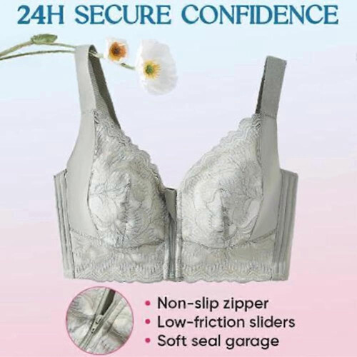 (90=40, Black) Ziplacy - Ultra Soft Front Zip Wireless Lifting Bra, Women's Sports Bra Wireless 2