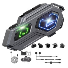 C8 Pro motoros sisak intercommal, kétszemélyes kommunikációs rendszerrel, HD hangszóróval, Bluetooth 5.4-gyel, hangasszisztenssel zen