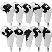 (Black And White) Golf iron head cover magnet closed digital gradient easy to use for fast delivery
