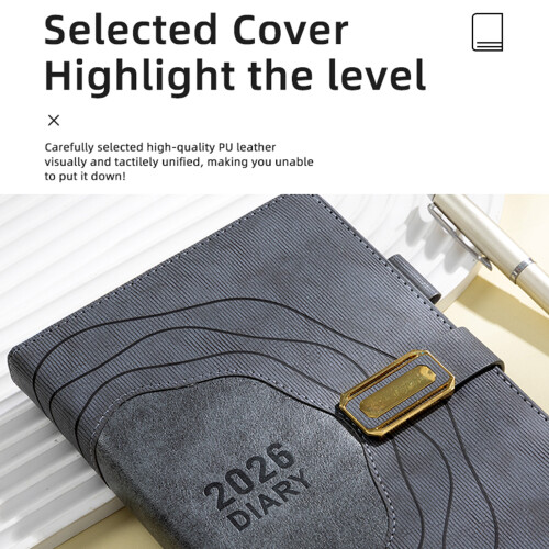 365 dagen 2026 planner premium PU lederen binding dik-blauw 1