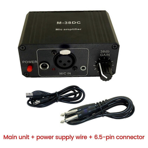 Portable Microphone Preamplifier 48V Phantom Power High Gain XLR Output Microphone Preamplifier Compatible with Dynamic/Condenser Microphon 2