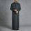 Elegant Middle Eastern Robe For Men Lightweight-dark gray XL 4